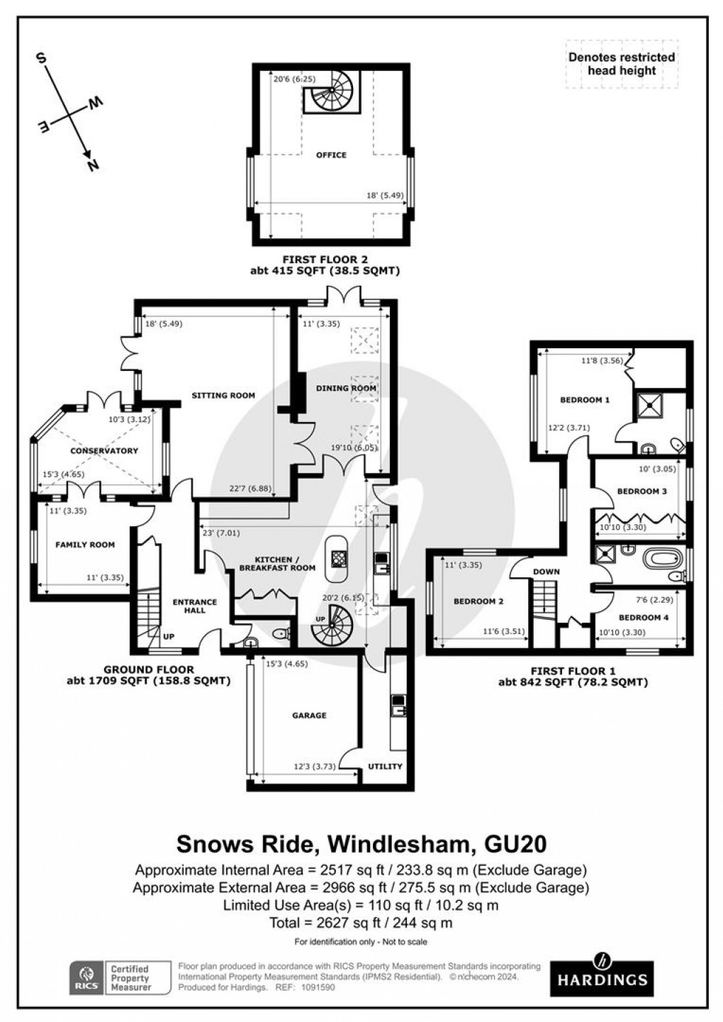 Floorplan for Snows Ride, Windlesham