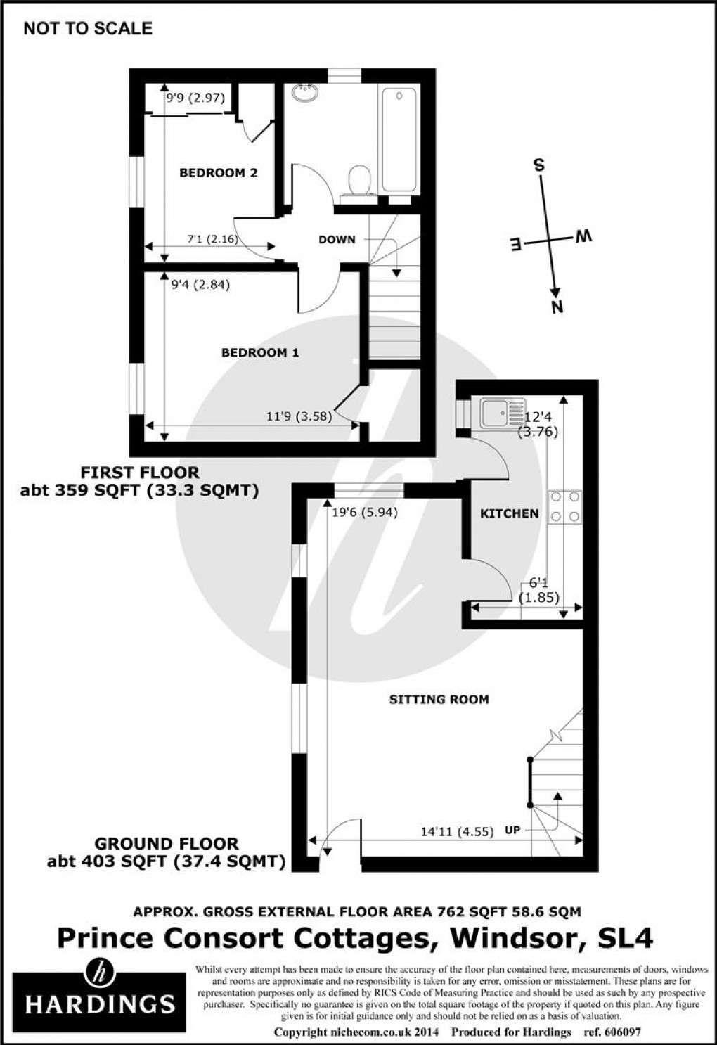 Floorplan for Prince Consort Cottages, Windsor, Berkshire