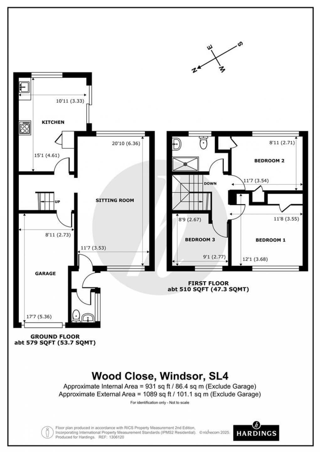 Floorplan for Wood Close, Windsor