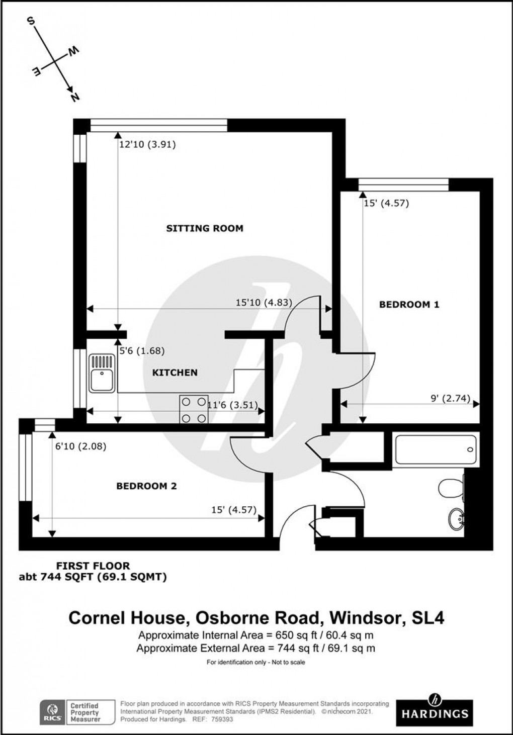 Floorplan for Osborne Road, Windsor, SL4