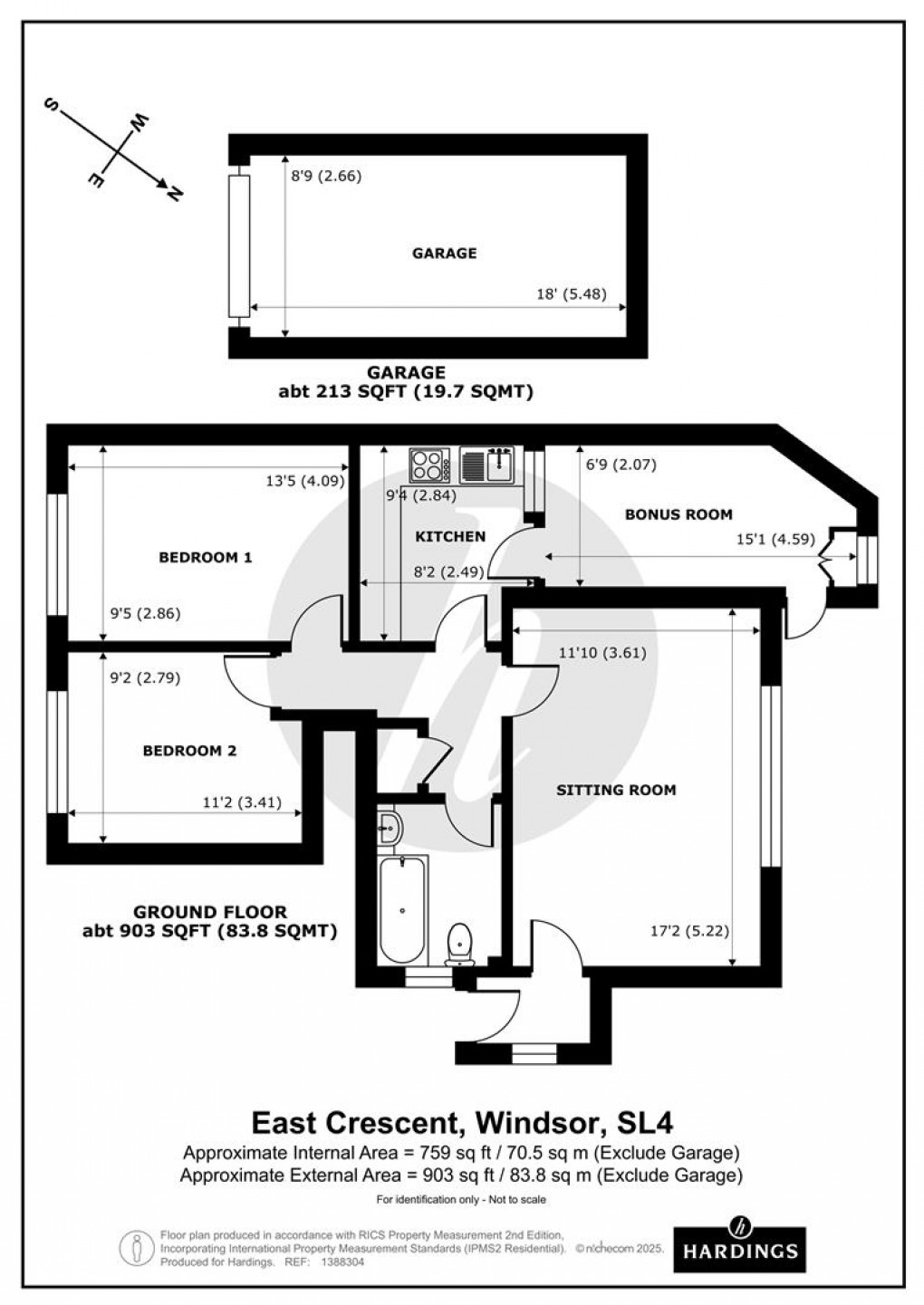 Floorplan for East Crescent, Windsor