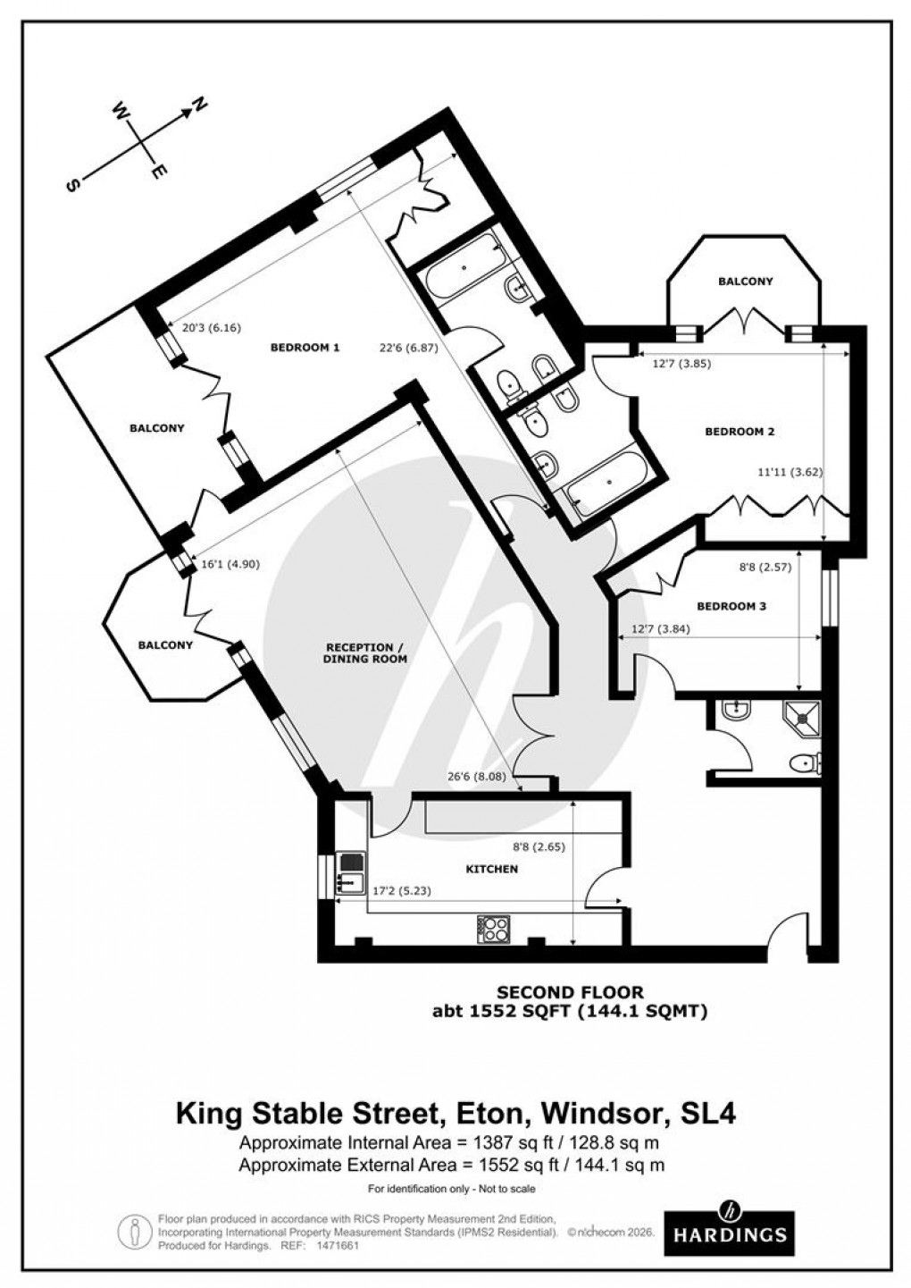 Floorplan for King Stable Street, Eton